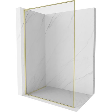 Mexen Kioto-F L Duschwand Walk-in mit Rahmen 75 x 202 cm, transparent 8 mm, gold gebürstet - 800-075-174-55-00 (1/5)