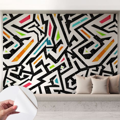 Papier peint autocollant avec imprimé pour décoration intérieure pour rénovation a motif Mosaïque abstraite 208x146 cm (1/5)