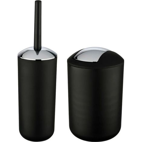 6-Liter-Badezimmereimer und Toilettenbürste, Badezimmeraccessoire, Schwarz, Brasilien (1/4)