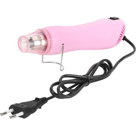 Pistolet à air chaud 220V rose pour soudure, séchage, bricolage, peinture et embossage avec prise EU. (1/5)
