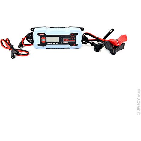 NX - Chargeur plomb LCD NX 6-12V/0.8A-3.8A 230V - pinces crocodiles et oeillets (Intelligent) (1/5)