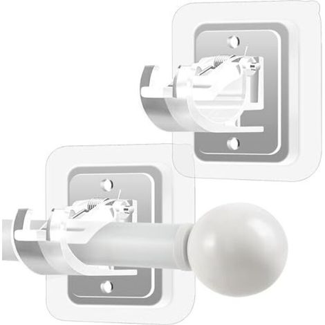 Lot de 2 Supports Tringle Rideaux Autocollants – Fixation Murale Sans Perçage Réglable (1/5)