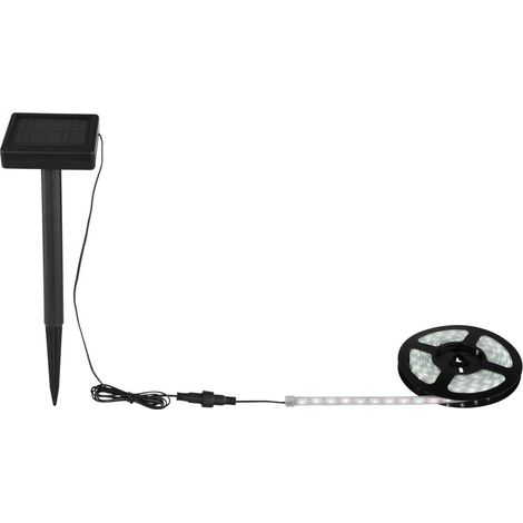Solar-Lichterkette Kunststoff schwarz, K unststoff klar satiniert, Zuleitung 1,5m