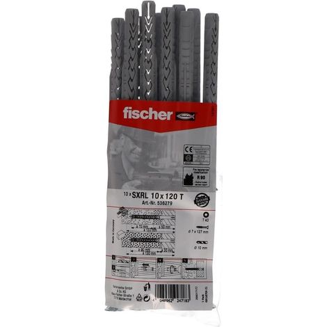 fischer Fixation pour cadres SXRL 10 x 120 T en acier électrozingué 10 pièces