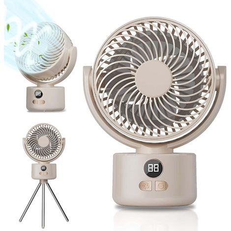 Ventilateur de table portable avec trépied réglable, 3600 mAh (1/5)