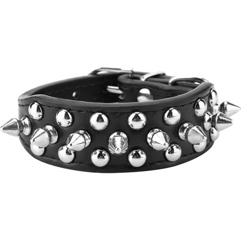 GARRYFIZH Collier pour chien en cuir PU avec pointes - Sécurisé, confortable et stylé pour chiens de taille moyenne (1/5)