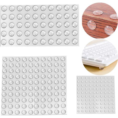 Amortisseur porte placard, Tampon Caoutchouc Transparent Pieds, Butées de Protection en Caoutchouc pour portes de placard, cuisine, salle de bain, bureau (3 tailles-250 Pièces) (1/4)