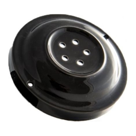 Rosace de Plafond Noire Design avec 5 Passages de Câble - Fabrication Céramique Artisanale (1/2)