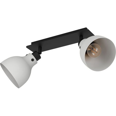 Rail spot au design industriel, rampe de 2 spots orientables (1/4)