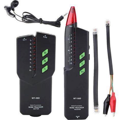 Testeur de ligne téléphonique, testeur de câble réseau WT-58D, testeur de coupure RJ11/RJ45 multifonctionnel portable. (1/5)