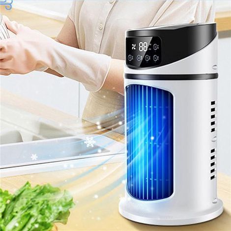 Mini climatiseur USB portable, Air Freshener avec humidificateur, minuterie pour chambre, Bureau, Blanc (1/5)
