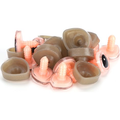 Set mit 10 dreieckigen Puppenaugen aus Kunststoff, 3D-Wimpern, Spielzeugzubehör, 20 x 24 mm (1/5)