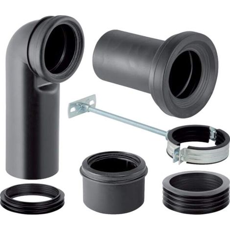Geberit Monolith Anschlussset für Stand-WC, schwarz, 131.082.16.1