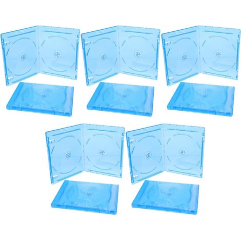 Lot de 10 Boîtiers en Plastique Translucide pour CD et Dvd, Protection Fiable, Format Rectangulaire, Étuis Multi-usages Couvercle Insérable pour Transport (1/5)