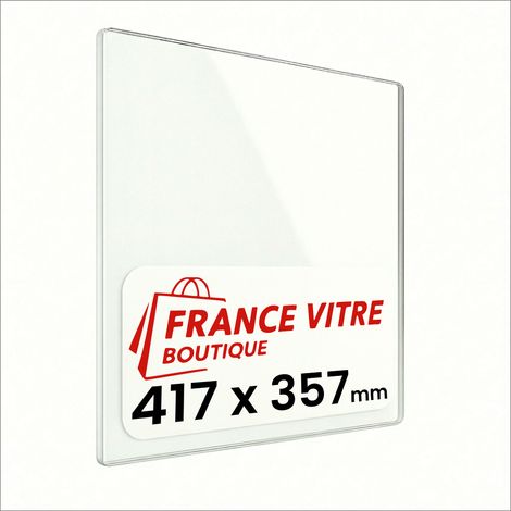 417 x 357 x 4 mm - Vitre de cheminée pour insert et poêle à bois - verre de rechange - France Vitre - jusqu'à 800°C - 357 x 417 x 4 mm (1/5)
