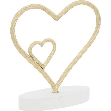 Cœur Déco en Métal "Bao" 25cm Doré (1/3)