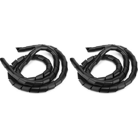 2 paquets de protection de fil en spirale PP, manchon accessoire de Protection de câble noir 25mm (1/5)