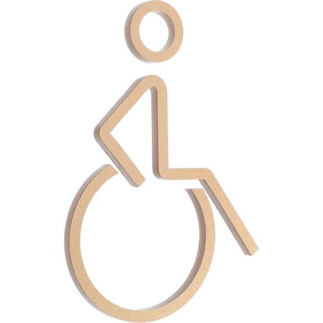 Autocollants acryliques pour fauteuils roulants dans les toilettes publiques, paquet de 2, dorés. (1/5)
