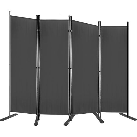 Naizy – Paravent intérieur et extérieur 225x180 cm – Panneaux séparateurs de pièce en polyester – Accessoires inclus : clous et serre-câbles – Gris foncé (1/5)