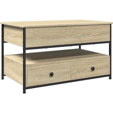 Maison Exclusive - Mesa de centro madera ingeniería metal roble S