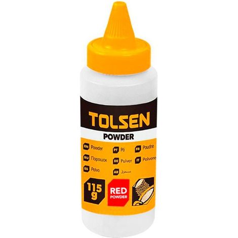 Polvo tiralíneas 225 g rojo para construcción y diseño TOLSEn - alta visibilidad y fácil uso