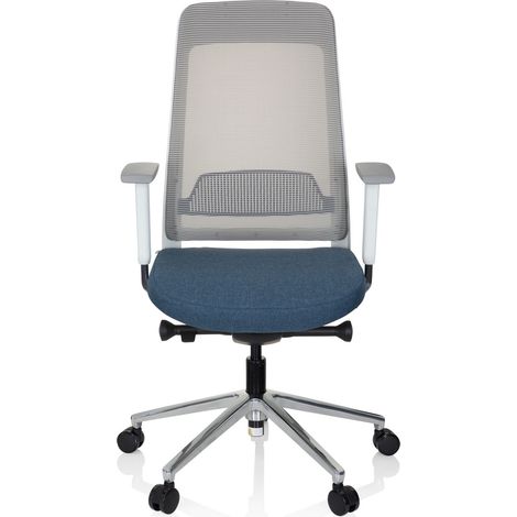 [GEBRAUCHT] B-Ware Hjh Office Bürostuhl Drehstuhl Chiaro T2 White Netzstoff Stoff Grau Blau Stuhl