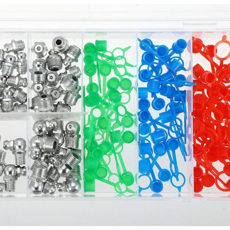 Graisseur 140pcs M6/M8/M10 Graisse Mamelon Raccords Ensemble Galvanisé Acier (1/5)