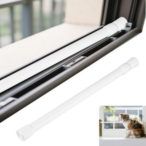 Barre de sécurité pour fenêtre - Barre de verrouillage réglable pour portes coulissantes - Barre anti-poussée - Verrou de fenêtre 40-70 cm (Blanc)