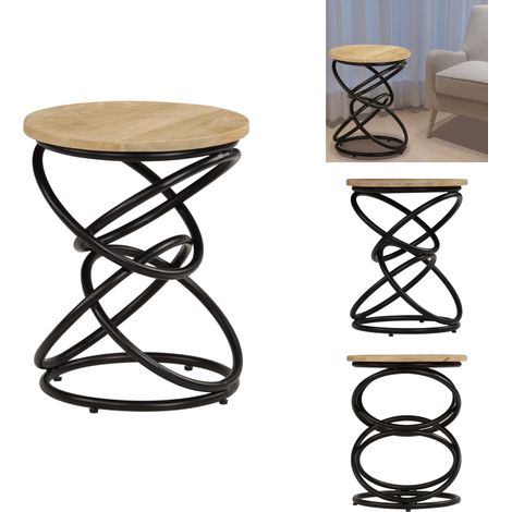 Table d'appoint Bois de manguier solide 40x50 cm - Table D'appoint - Table Basse - Table Vintage - Meubles Rustiques - Mobilier Design (1/5)