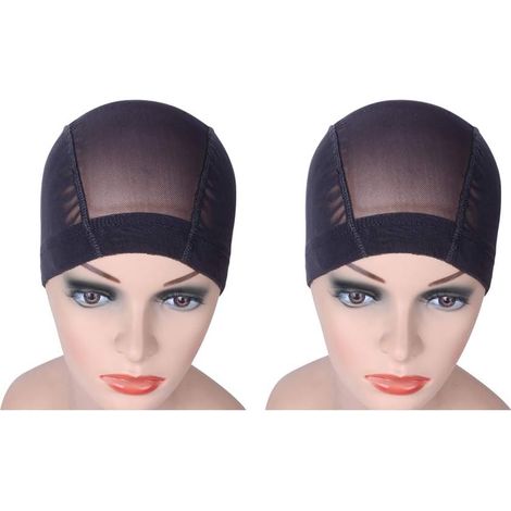 Netzhaube – 2er-Pack – Schwarzes Nylon – Dehnbar – Perückenherstellung – Größe S (46 cm) (1/5)