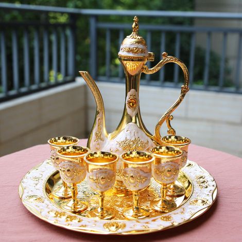 Service à vin (Jinbai), verres à vin blanc, style rétro européen