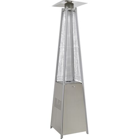Dellonda DG99 13kW Pyramid Gas Patio Heater 13kW Commercial/Garden Use - Stainless Steel (1/5)