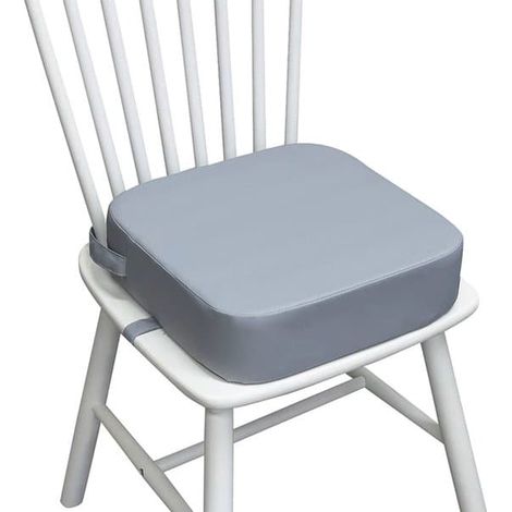 Coussin de chaise haute gris clair pour enfant - 34 x 34 x 9 cm - Lavable, déhoussable et antidérapant (1/5)