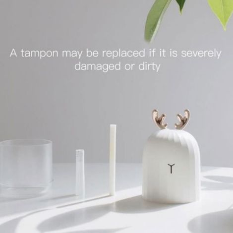 220ml mini humidificateur d'air diffuseur d'huile essentielle aromathérapie maison ultrasons usb nuit lumière lapin (1/4)
