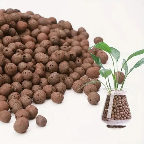 (500 g) Billes d'argile expansée pour culture hydroponique de jardin – Granulés ovales en céramique organique pour pots, jardinières, orchidées, plantes succulentes, drainage par le fond