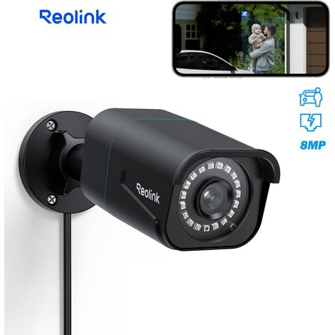 Reolink – Caméra de surveillance PoE 4K 8MP – Détection intelligente de personnes et véhicules – Vision nocturne 30m – Étanchéité IP66