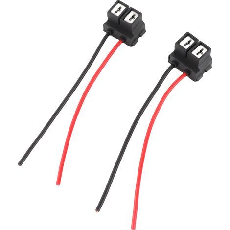 H7-4 H7 Female Connector Cable Harness, 2 Pieces, Angled Ceramic with Wire for Lamp Socket (1/5)