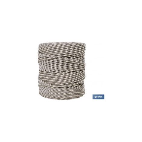 Polygeflochtene Schnur, Spule 5 mm, 200 m, weiß/braun