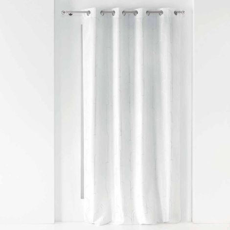 Rideau Voilage à Œillets "Domea" 140x260cm Blanc (1/4)