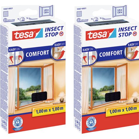 tesa COMFORT 55667-00500-00 Fliegengitter (B x H) 1000 mm x 1000 mm Anthrazit 2 St.