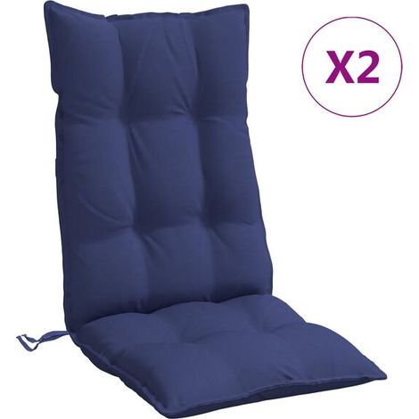 Ensemble de deux coussins pour chaise à dossier haut, bleu marine (1/5)