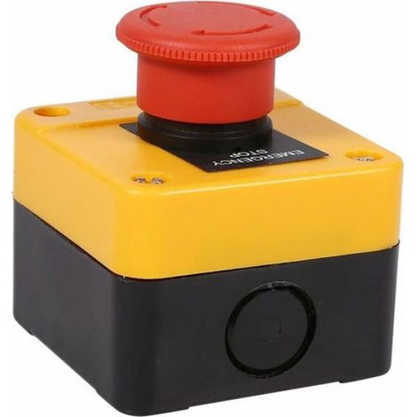 Boîte de commande d'arrêt d'urgence - - Bouton verrouillage - Panneau plastique rouge - Forme champignon - 660V (1/4)