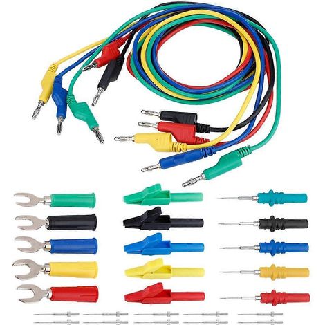 4mm Bananenstecker-Messleitungssatz für Multimeter mit Krokodilklemme und U-förmiger Messspitze (P1036B)