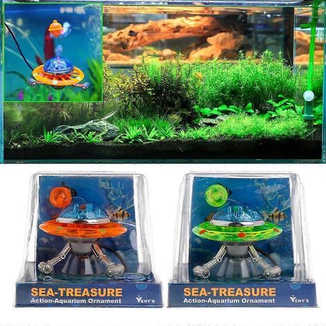 OVNI aquatique artificiel pour décorer un aquarium, un bureau ou une maison. (1/4)