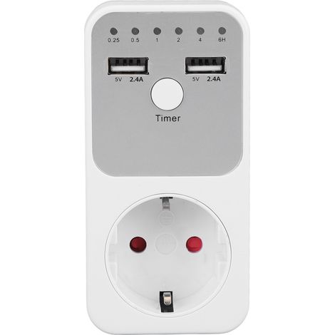 Prise de protection de tension 3680W 16A, prise de courant avec 2 Ports USB et compte à rebours, prise ue (1/5)