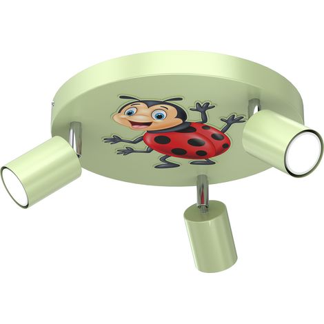 Plafonnier Luminex Fun métal vert 3 spots GU10 Ø30cm