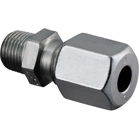 RACCORDO DIRITTO, ACCIAIO, BOCCOLA OTTONE, 3/8 x6 mm