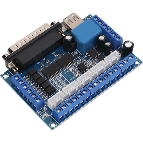 5-Achsen-Schrittmotortreiber-Schnittstellenplatine mit Optokoppler-Isolationsplatine, USB-DB25-Kabel, blau (1/5)