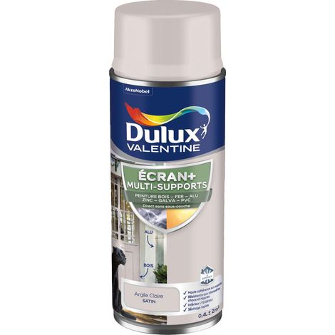 ECRAN+ MULTI-SUPPORTS EXTERIEURE - Peinture en Phase Aqueuse Éxtérieur - Satin Argile Claire aérosol 400 ml - Dulux Valentine
