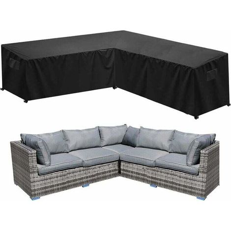 Wasserdichte Garten-Ecksofa-Abdeckung, 420D Oxford, staubdichte Gartenmöbel-Abdeckung, L-förmige Ecksofa-Abdeckung (27027087) (1/4)
